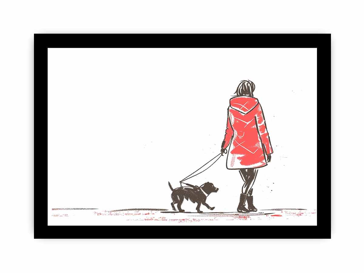 Walk With  Dog Canvas Art Print-7
