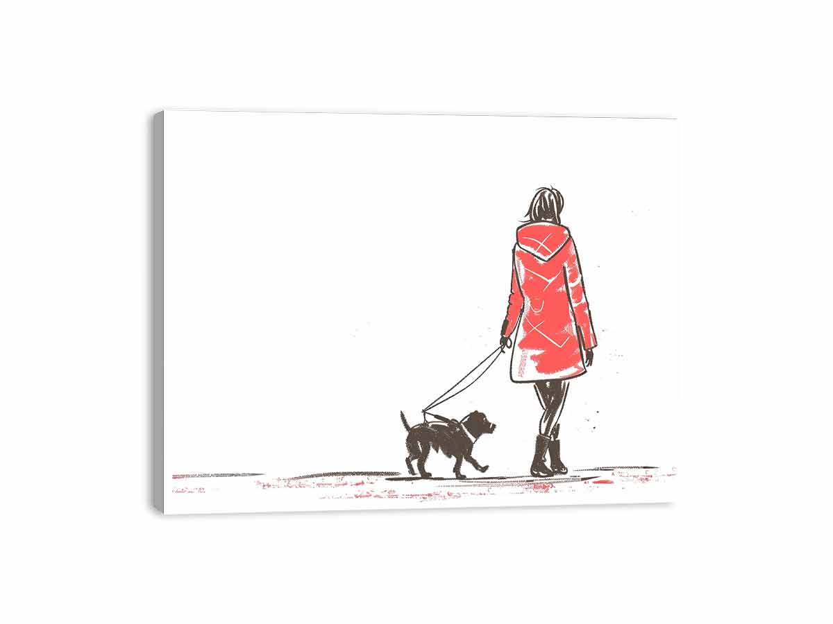 Walk With  Dog Canvas Art Print-3