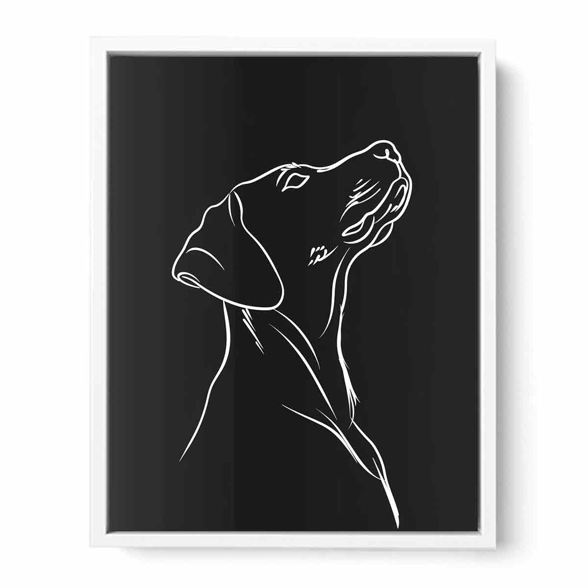 Dog Line art  Canvas Framed  Print-5