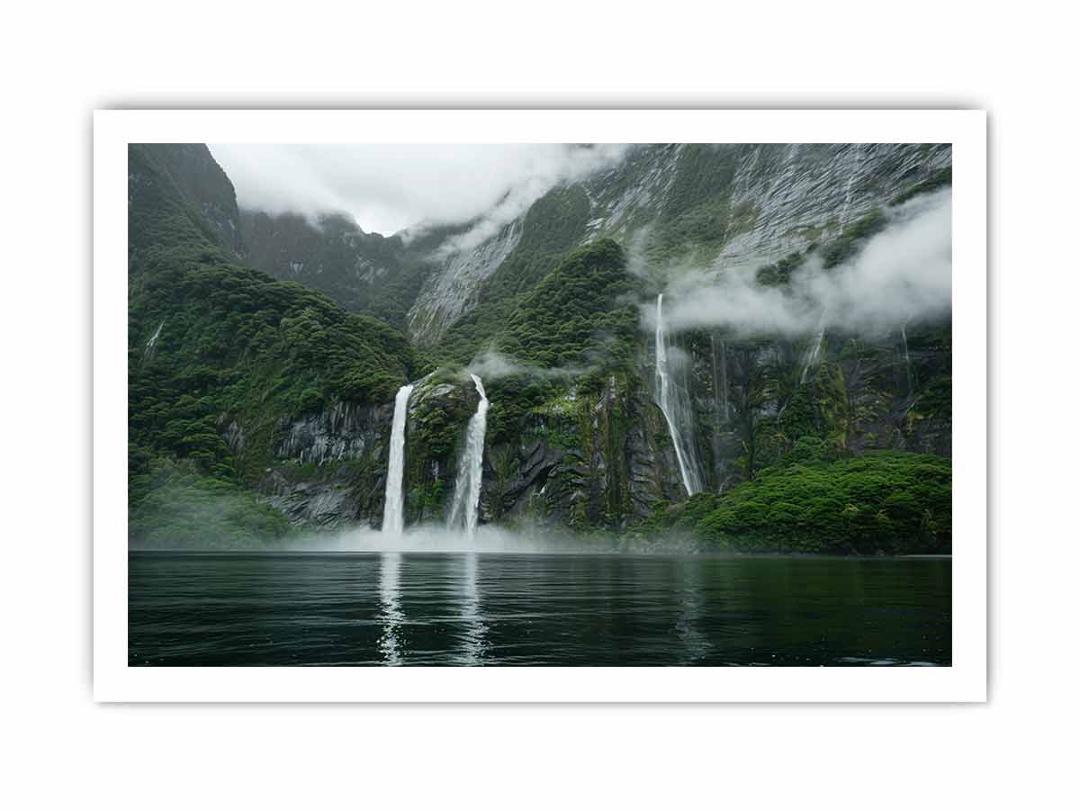 Waterfall Painting Canvas Art Print-8