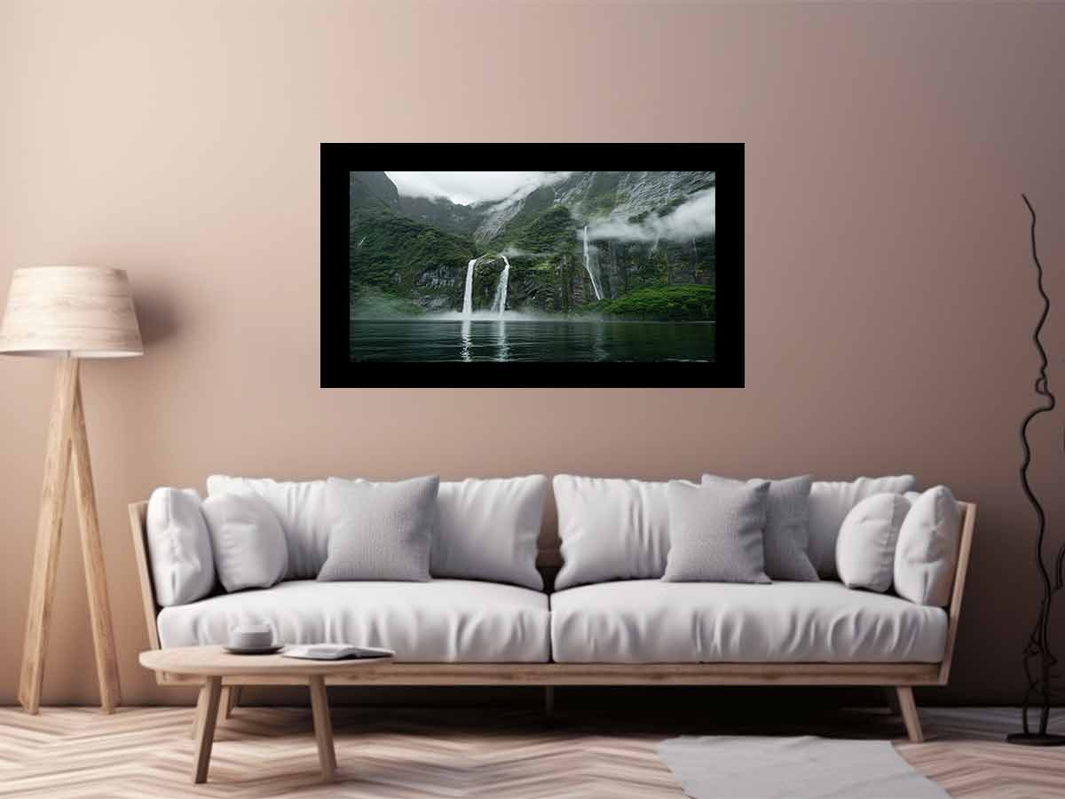 Waterfall Painting Canvas Art Print-2