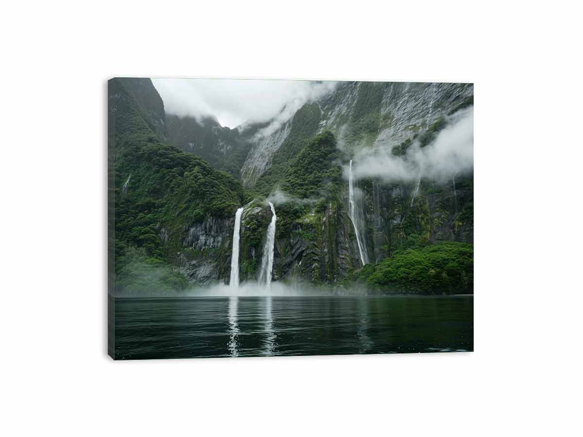 Waterfall Painting Canvas Art Print-3