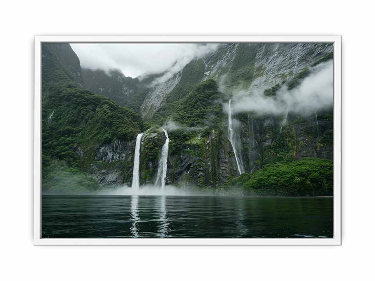 Waterfall Painting Canvas Art Print-5