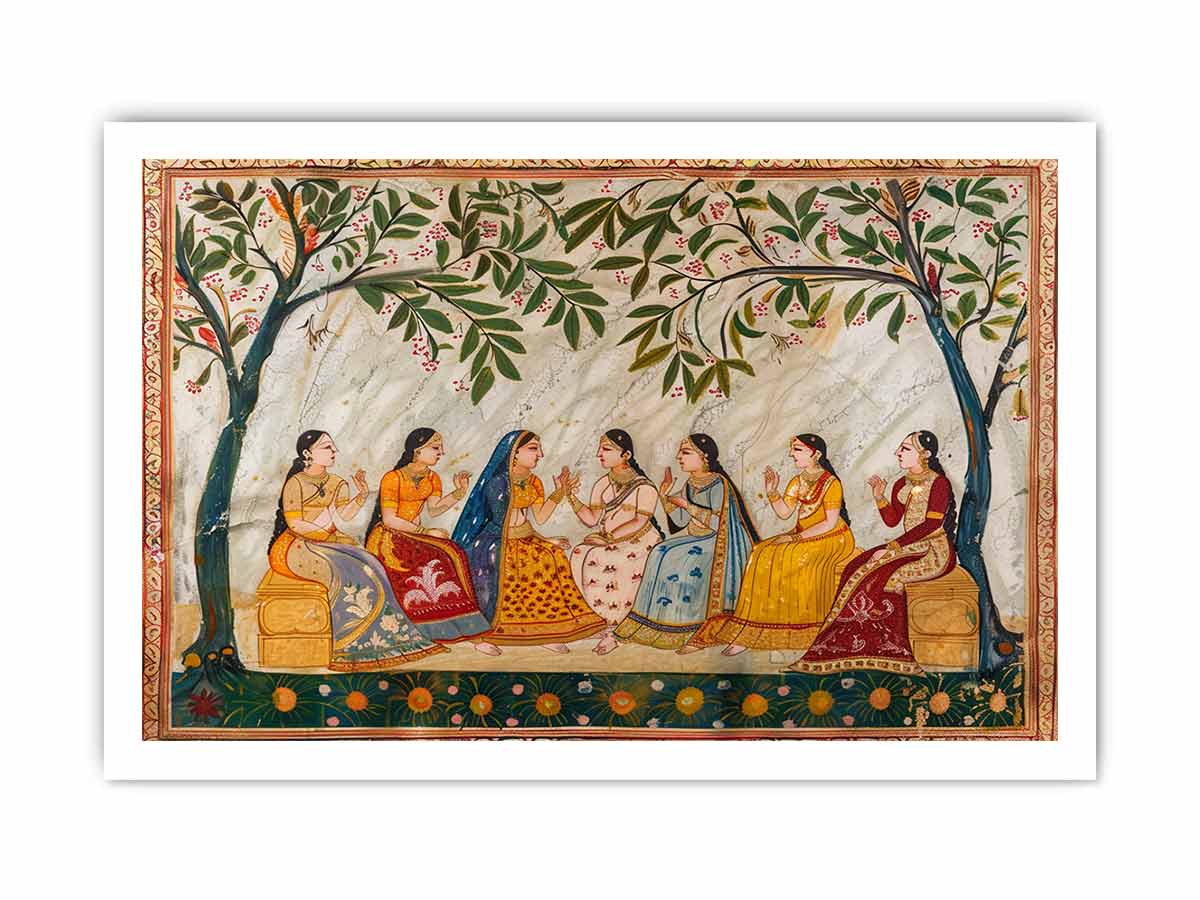 India Wedding  Meet  Vinatge Canvas Art Print-8