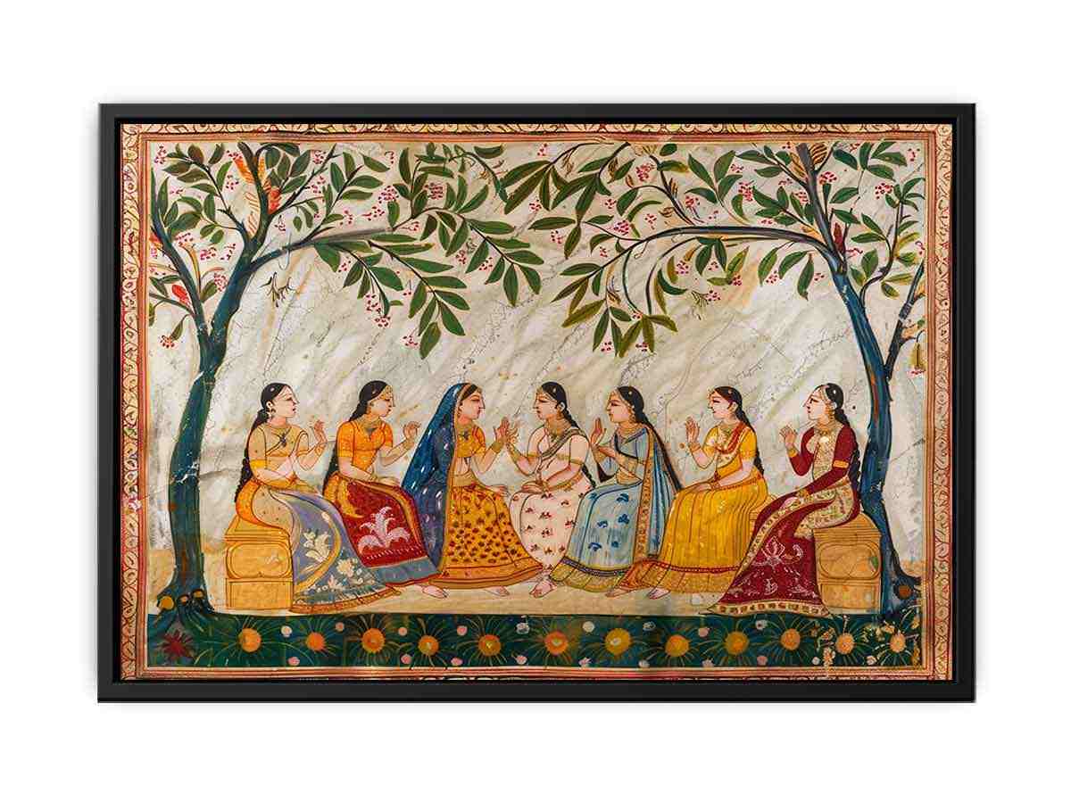 India Wedding  Meet  Vinatge Canvas Art Print-4