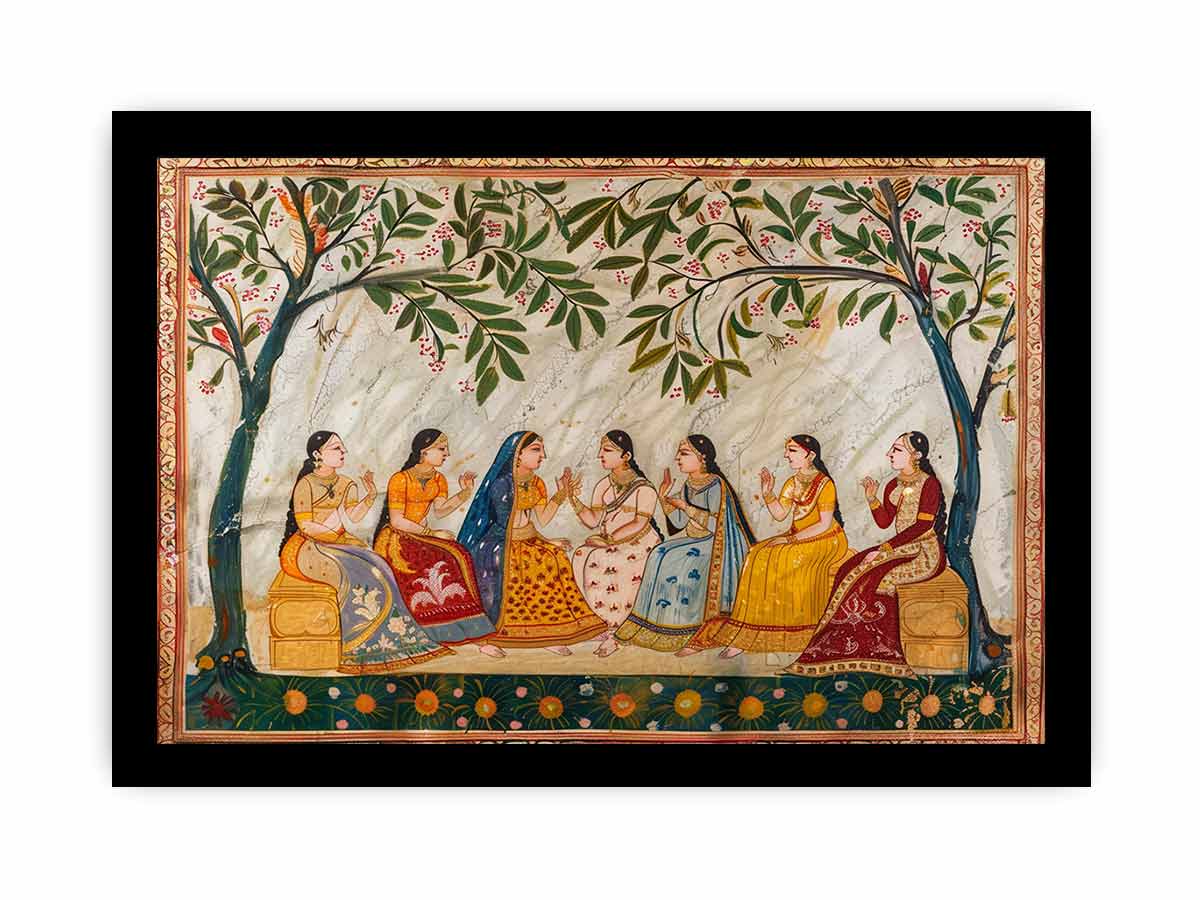 India Wedding  Meet  Vinatge Canvas Art Print-7