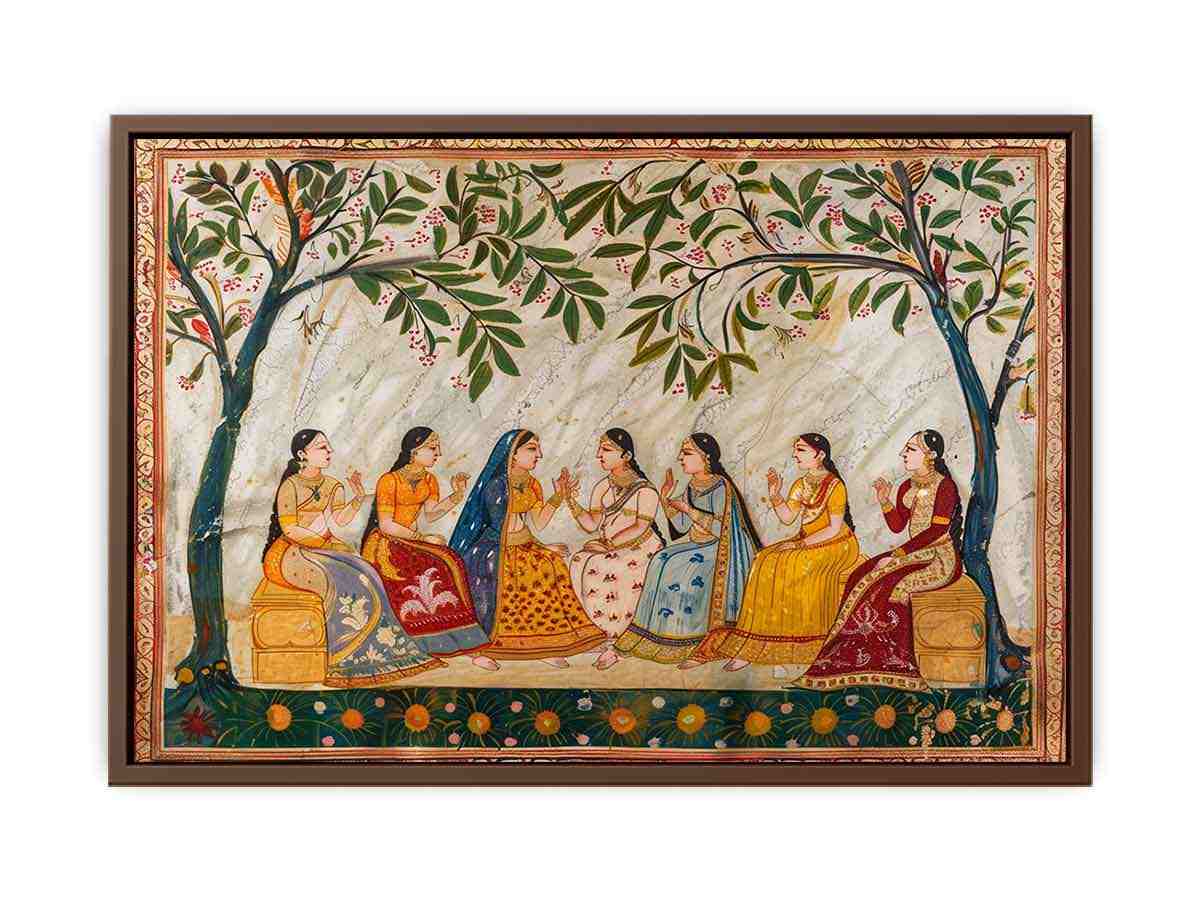 India Wedding  Meet  Vinatge Canvas Art Print-6