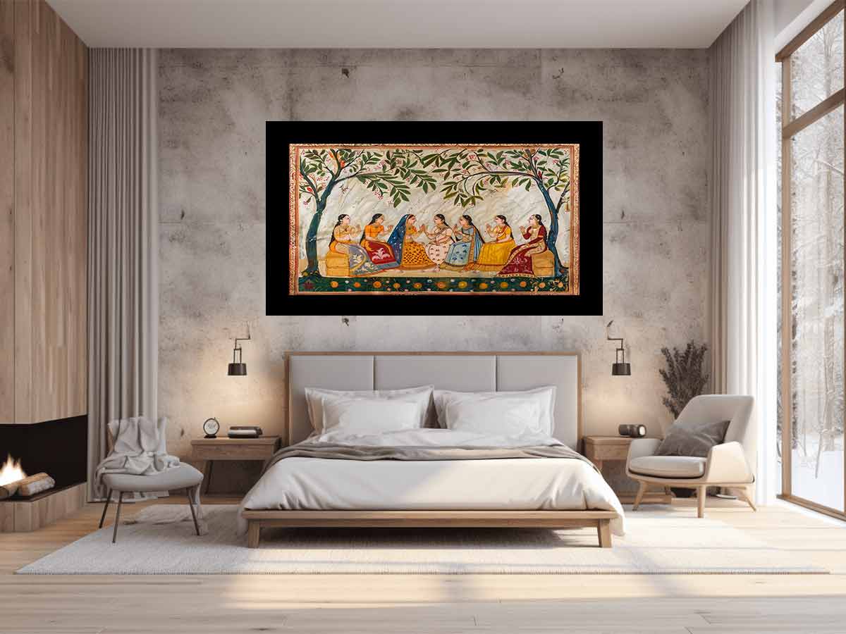 India Wedding  Meet  Vinatge Canvas Art Print-1
