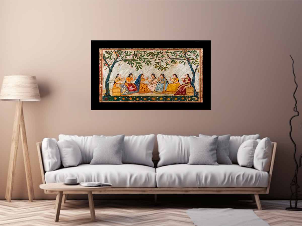 India Wedding  Meet  Vinatge Canvas Art Print-2