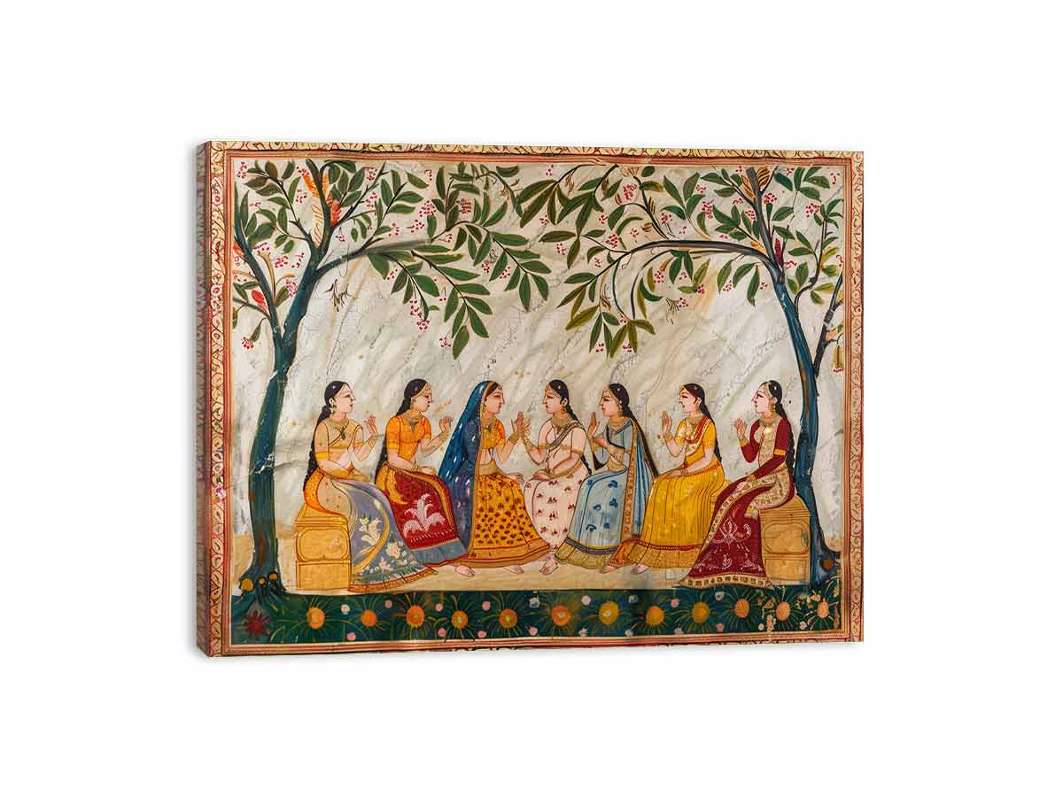 India Wedding  Meet  Vinatge Canvas Art Print-3