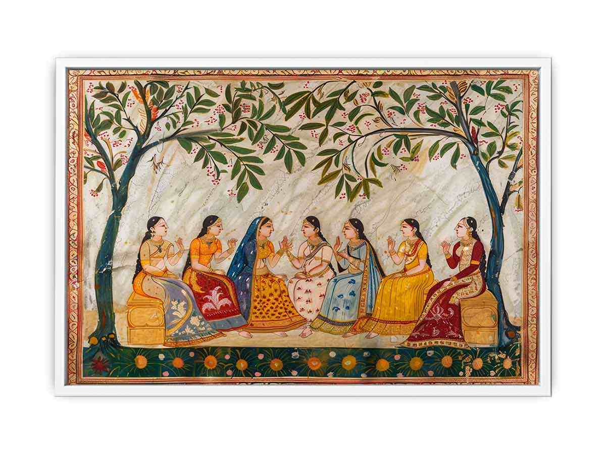 India Wedding  Meet  Vinatge Canvas Art Print-5