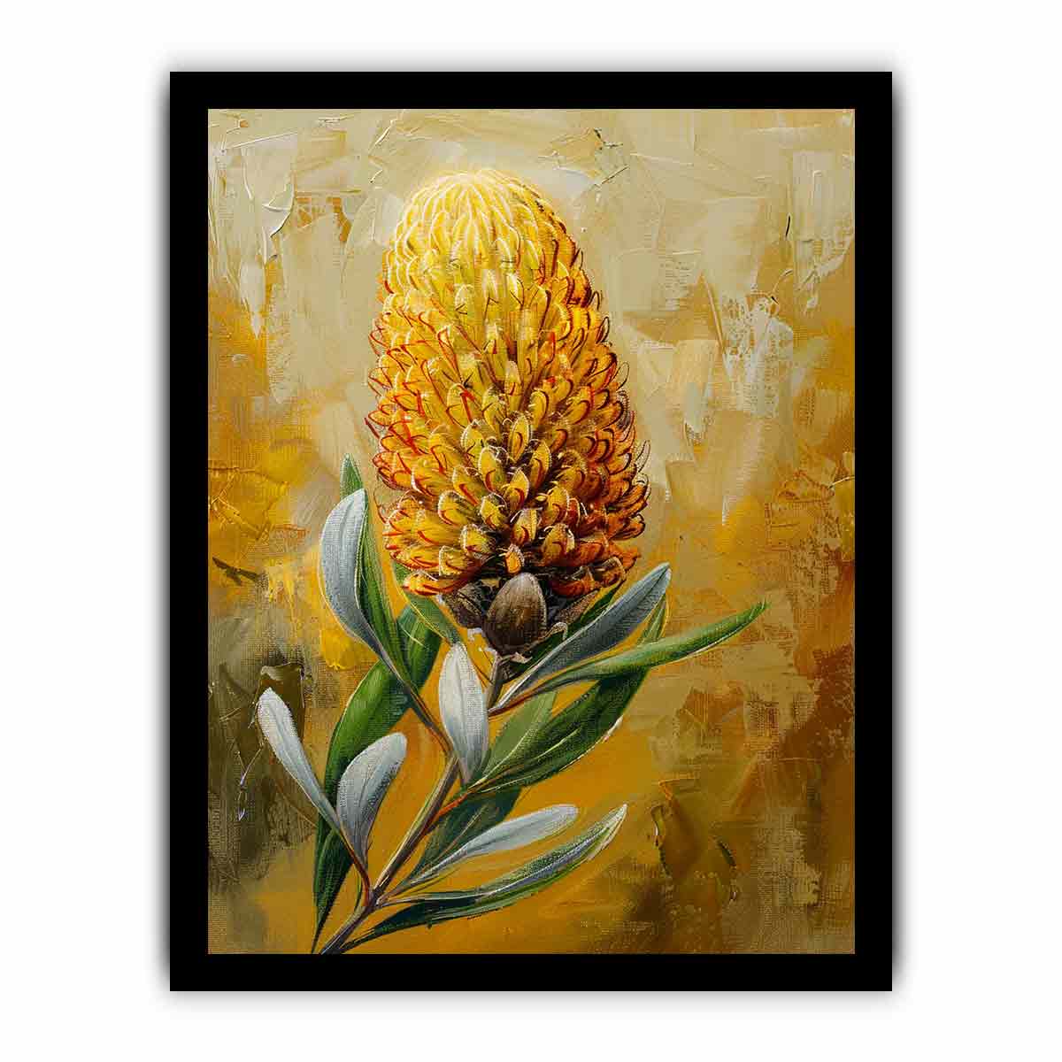 Banksia flower Painting Canvas Art Print-7