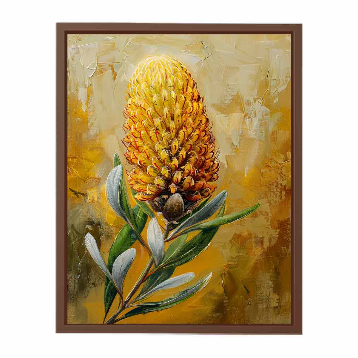 Banksia flower Painting Canvas Art Print-6