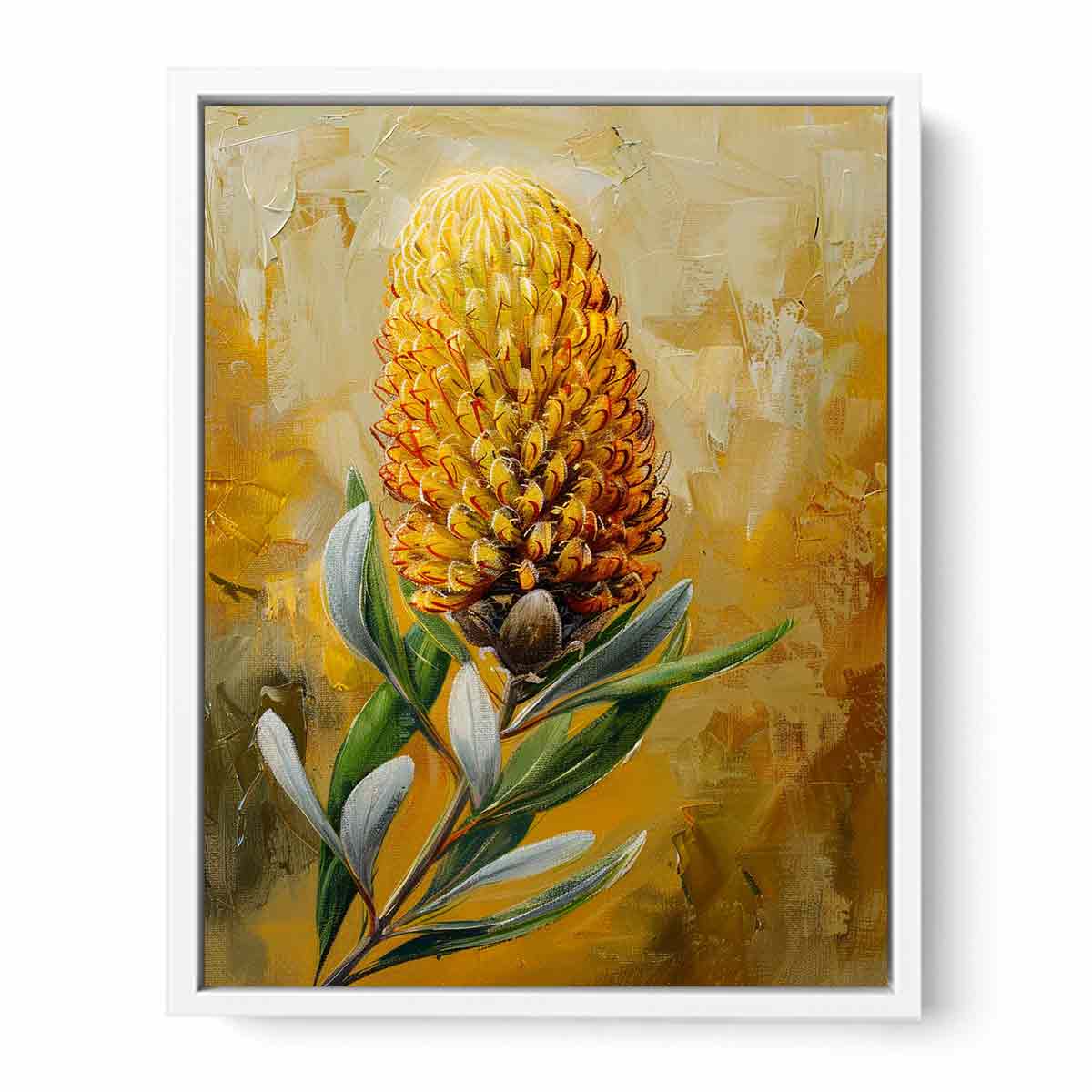 Banksia flower Painting Canvas Art Print-5