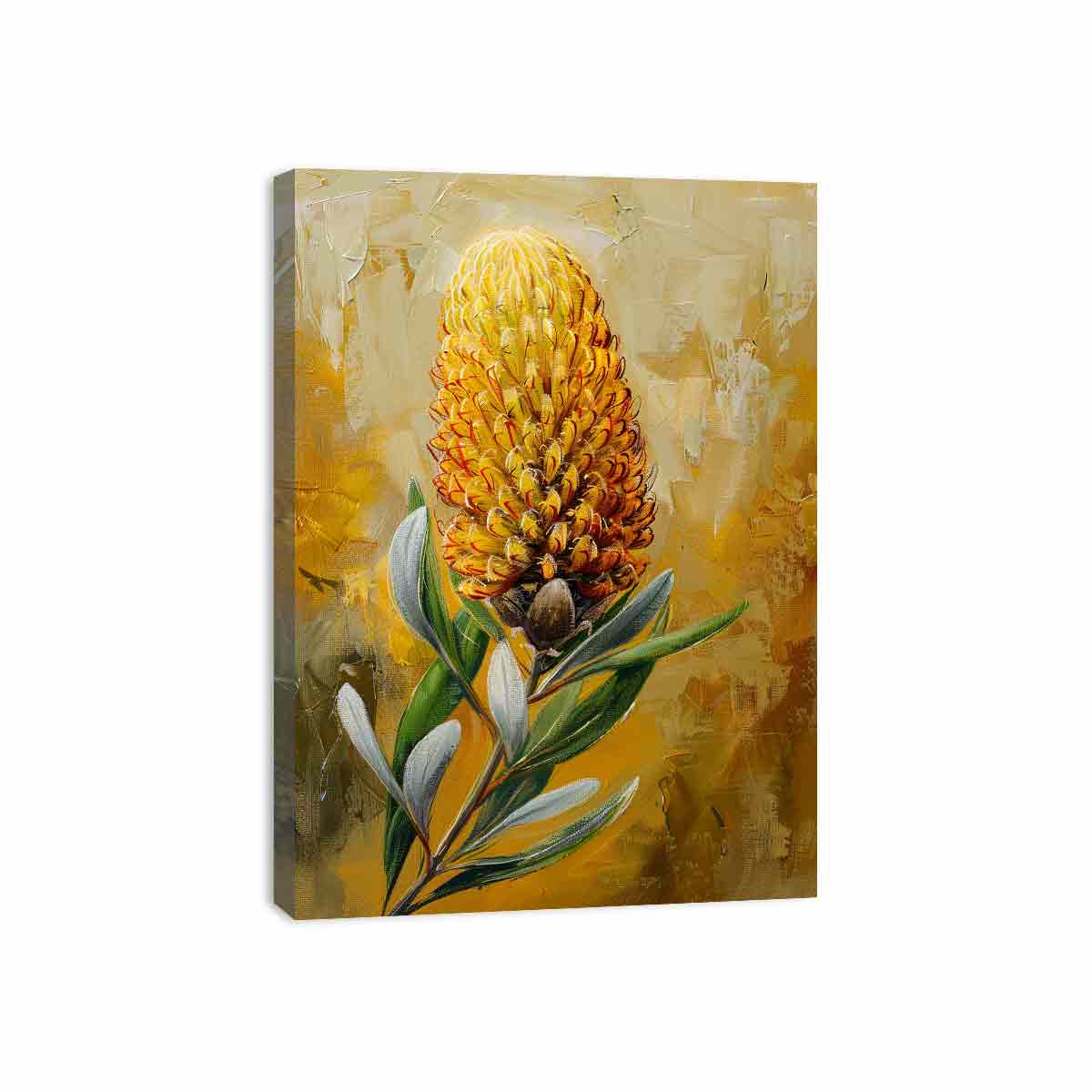 Banksia flower Painting Canvas Art Print-3