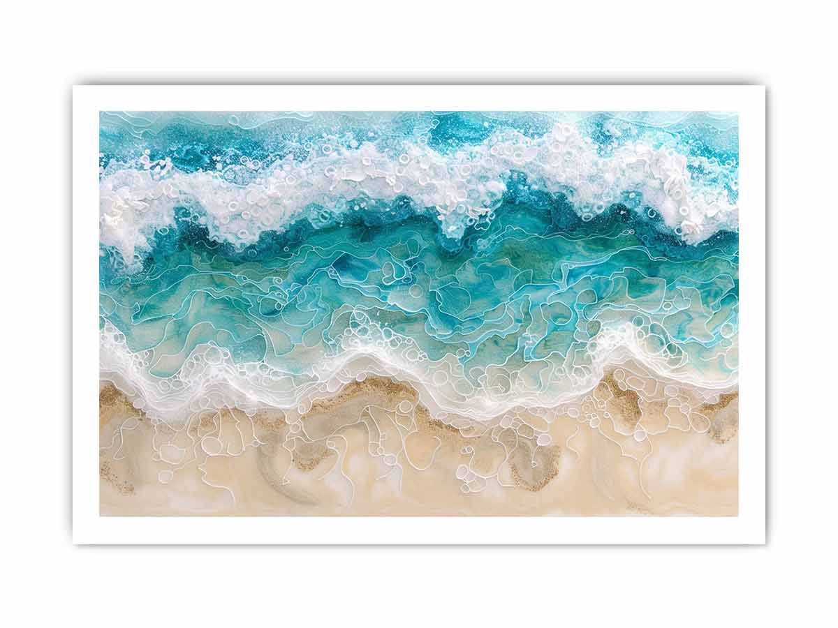 Birds Eye View Beach Canvas  Painting Print-8