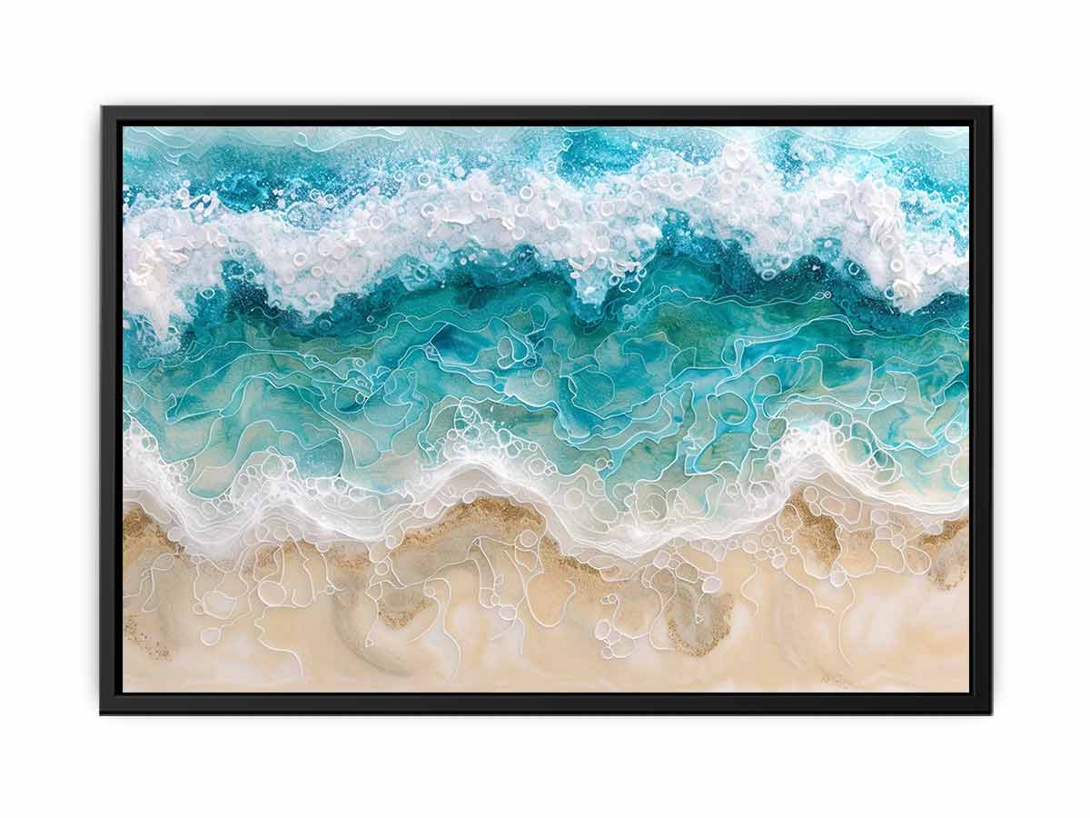 Birds Eye View Beach Canvas  Painting Print-4