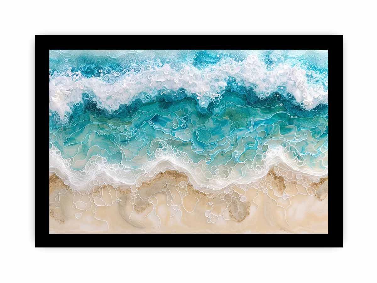 Birds Eye View Beach Canvas  Painting Print-7