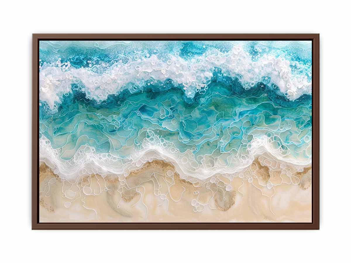 Birds Eye View Beach Canvas  Painting Print-6