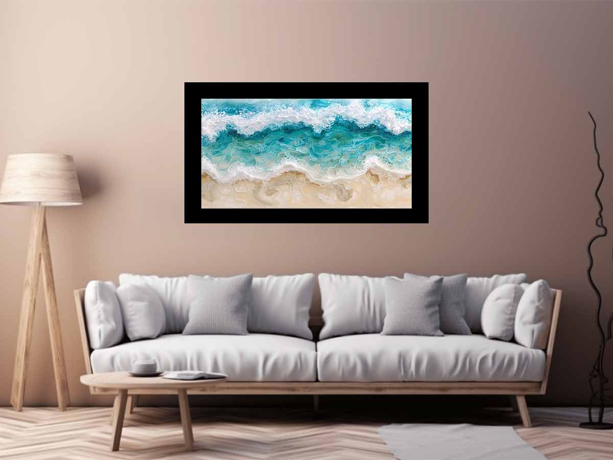 Birds Eye View Beach Canvas  Painting Print-2