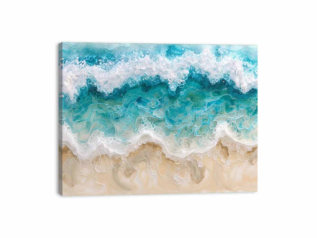 Birds Eye View Beach Canvas  Painting Print-3