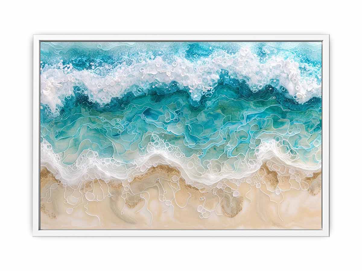 Birds Eye View Beach Canvas  Painting Print-5