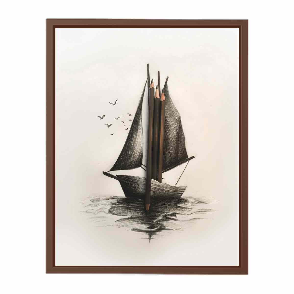 Saling Boat  Art Canvas Art Print-6