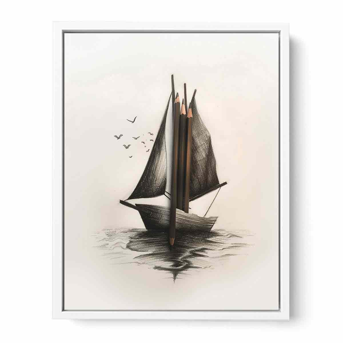 Saling Boat  Art Canvas Art Print-5