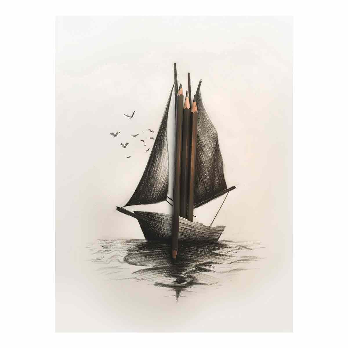 Saling Boat  Art Canvas Art Print-0