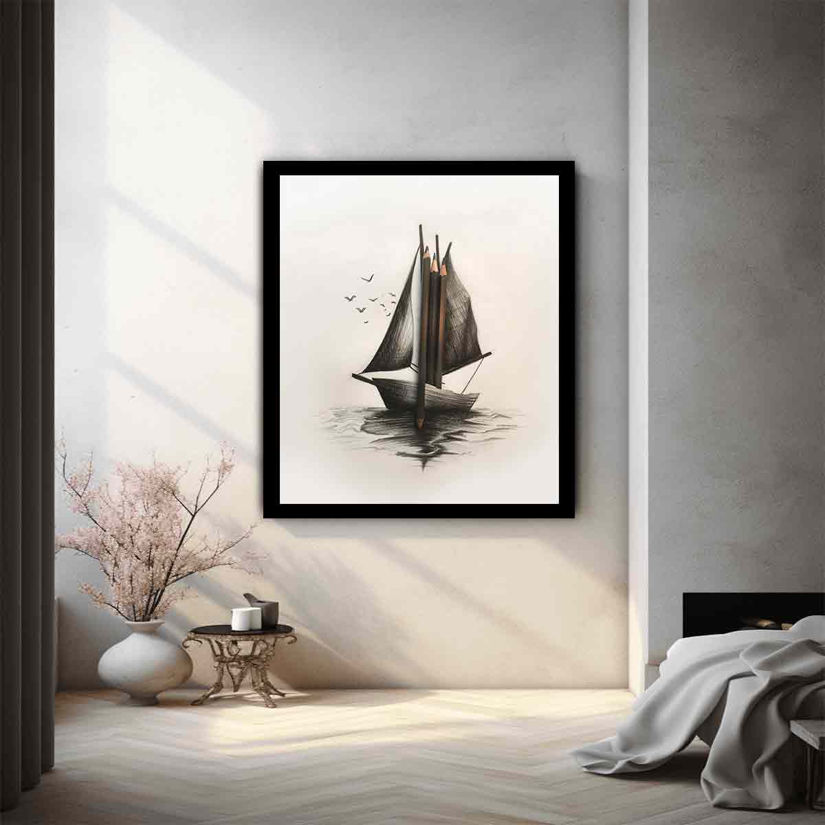 Saling Boat  Art Canvas Art Print-1