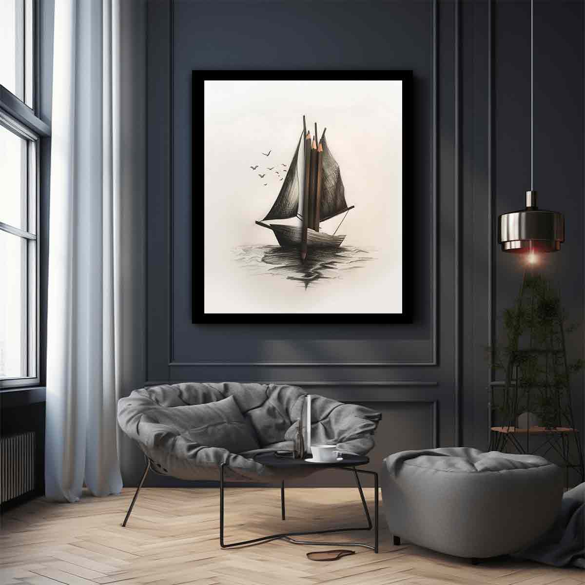 Saling Boat  Art Canvas Art Print-2
