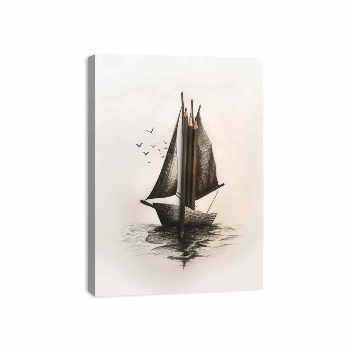 Saling Boat  Art Canvas Art Print-3