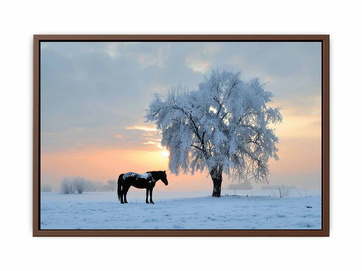 Horse In Winter  Canvas Art Print-6