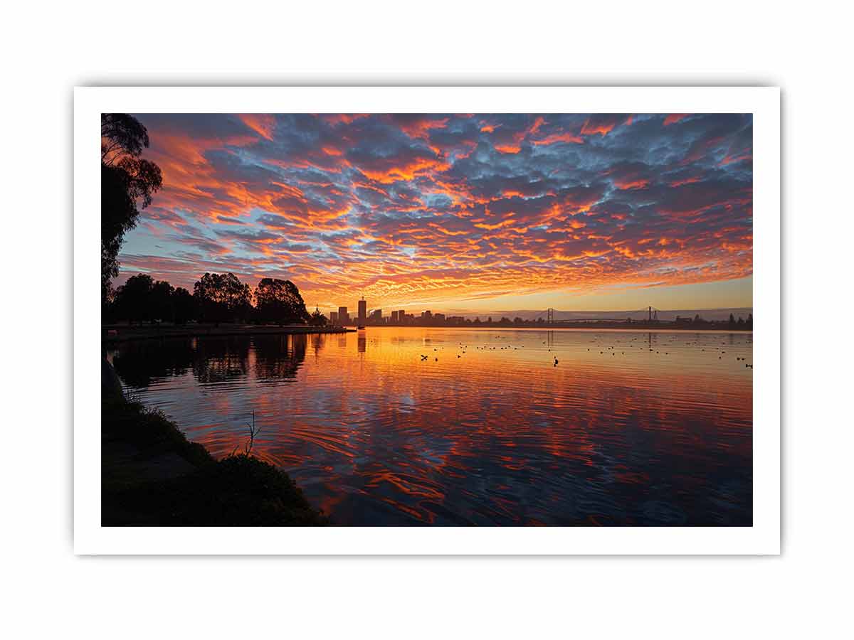 River Sunset Art Canvas Art Print-8