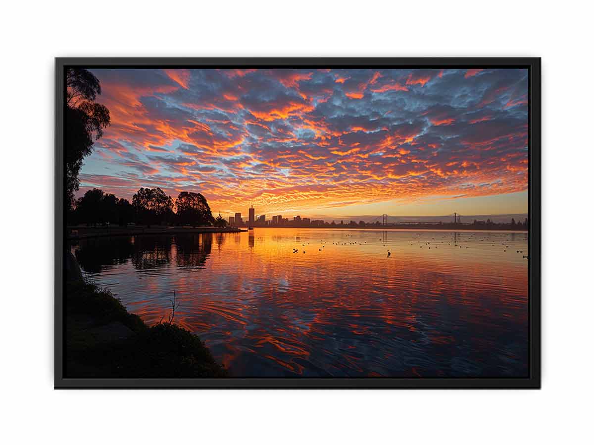 River Sunset Art Canvas Art Print-4