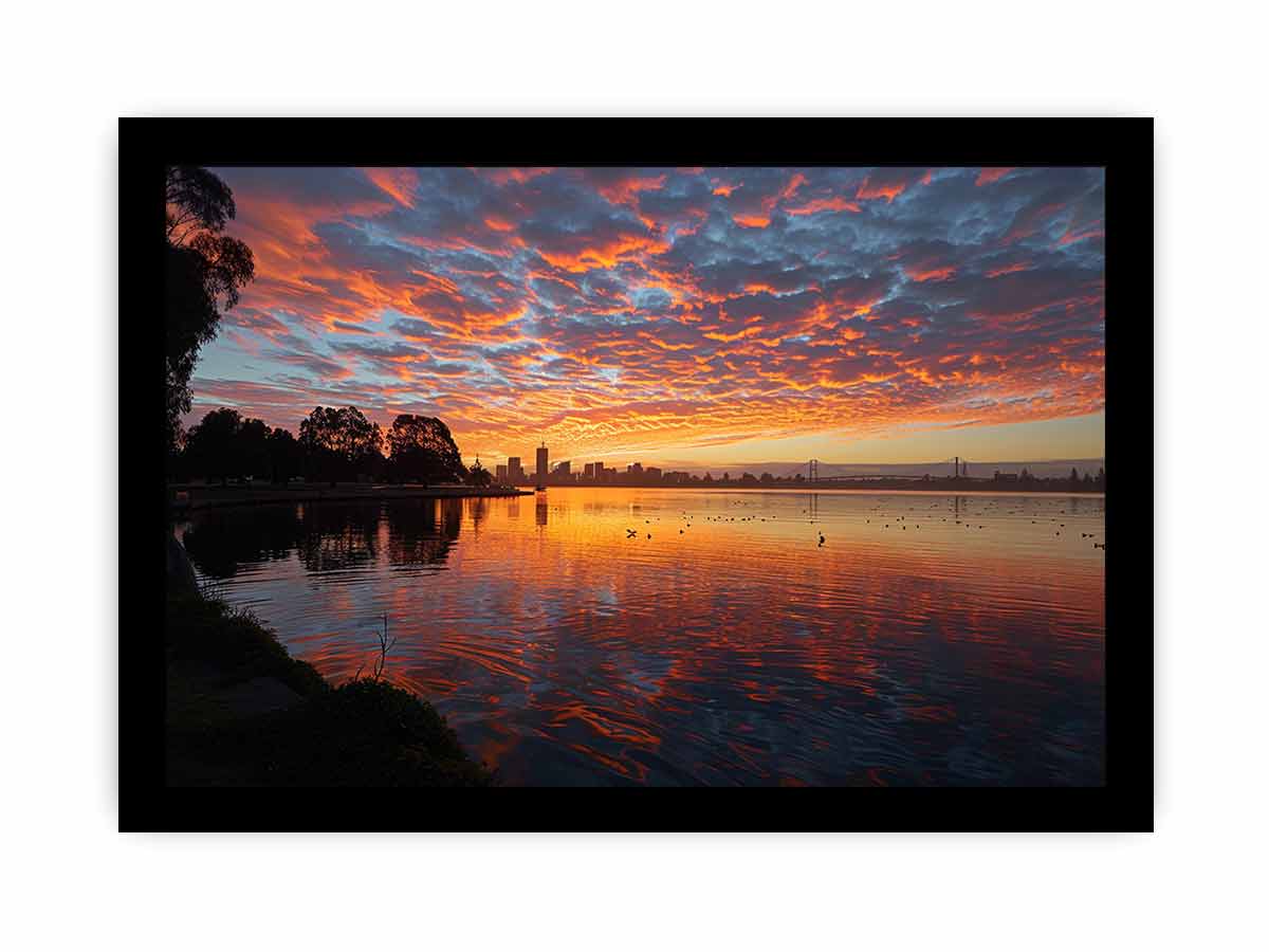 River Sunset Art Canvas Art Print-7