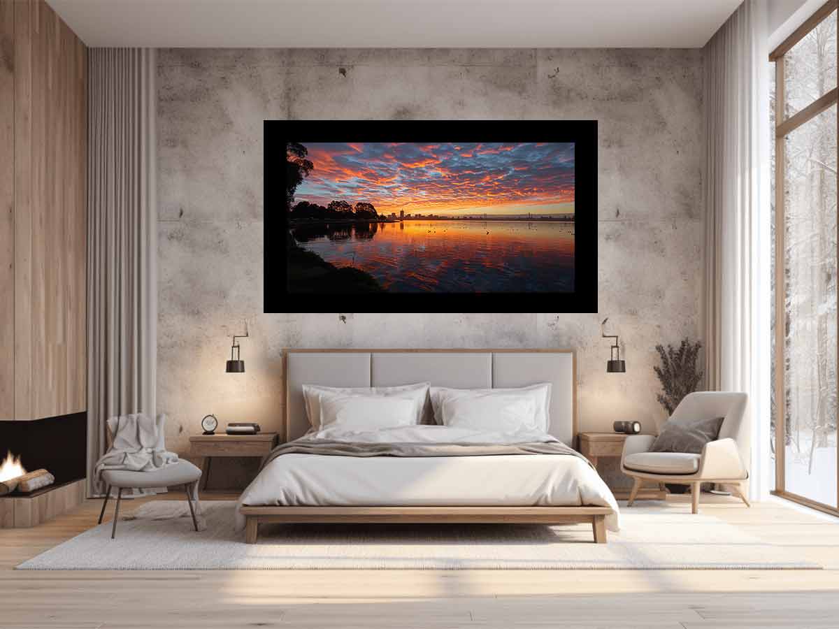River Sunset Art Canvas Art Print-1