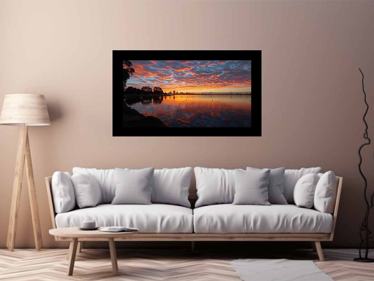 River Sunset Art Canvas Art Print-2