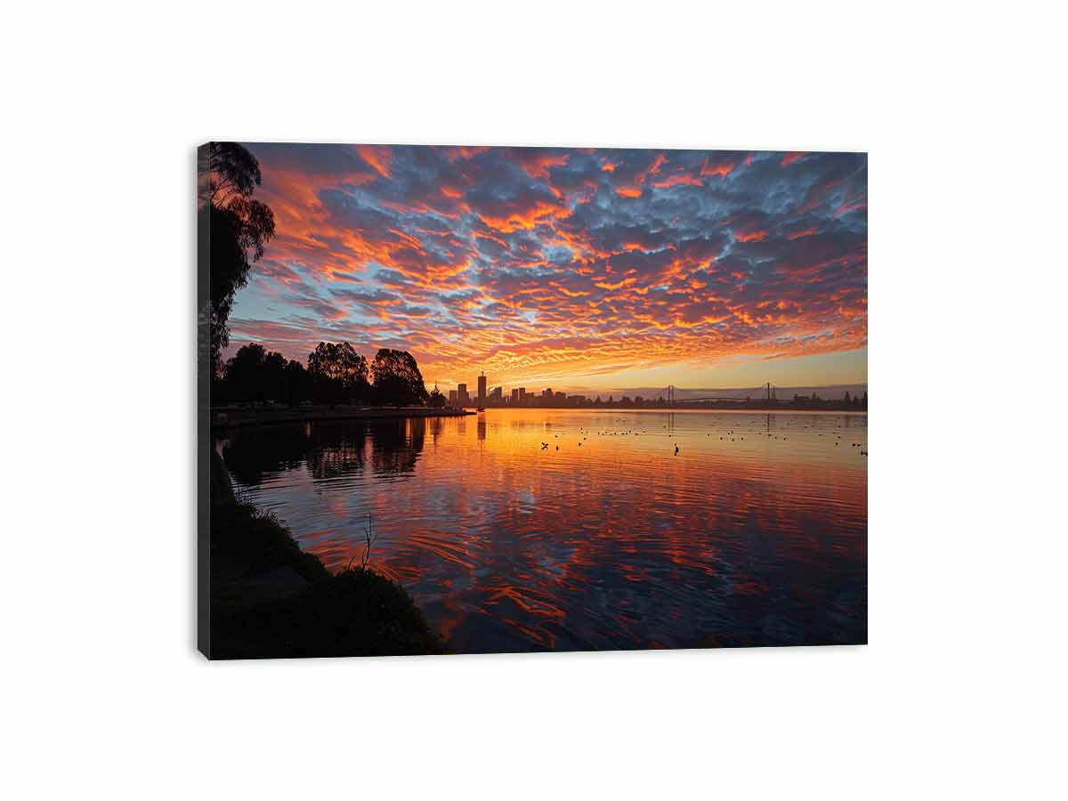 River Sunset Art Canvas Art Print-3