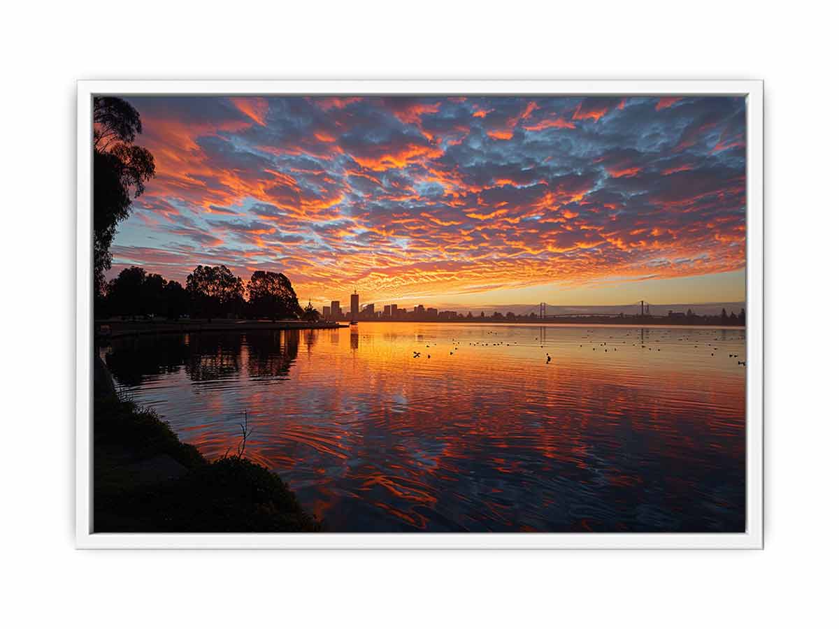 River Sunset Art Canvas Art Print-5