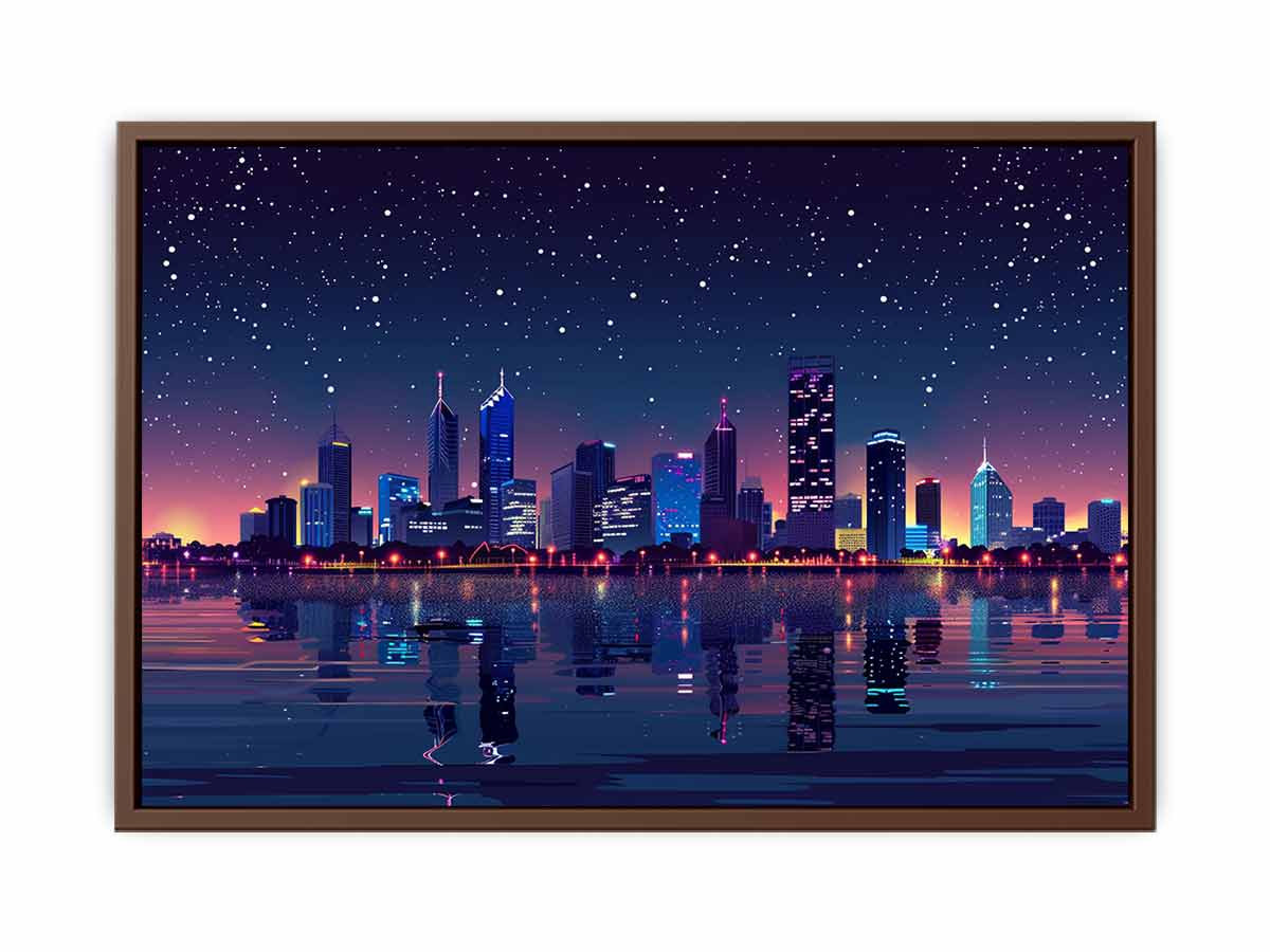 City Night  Skyline Glaxy Canvas Art Print-6