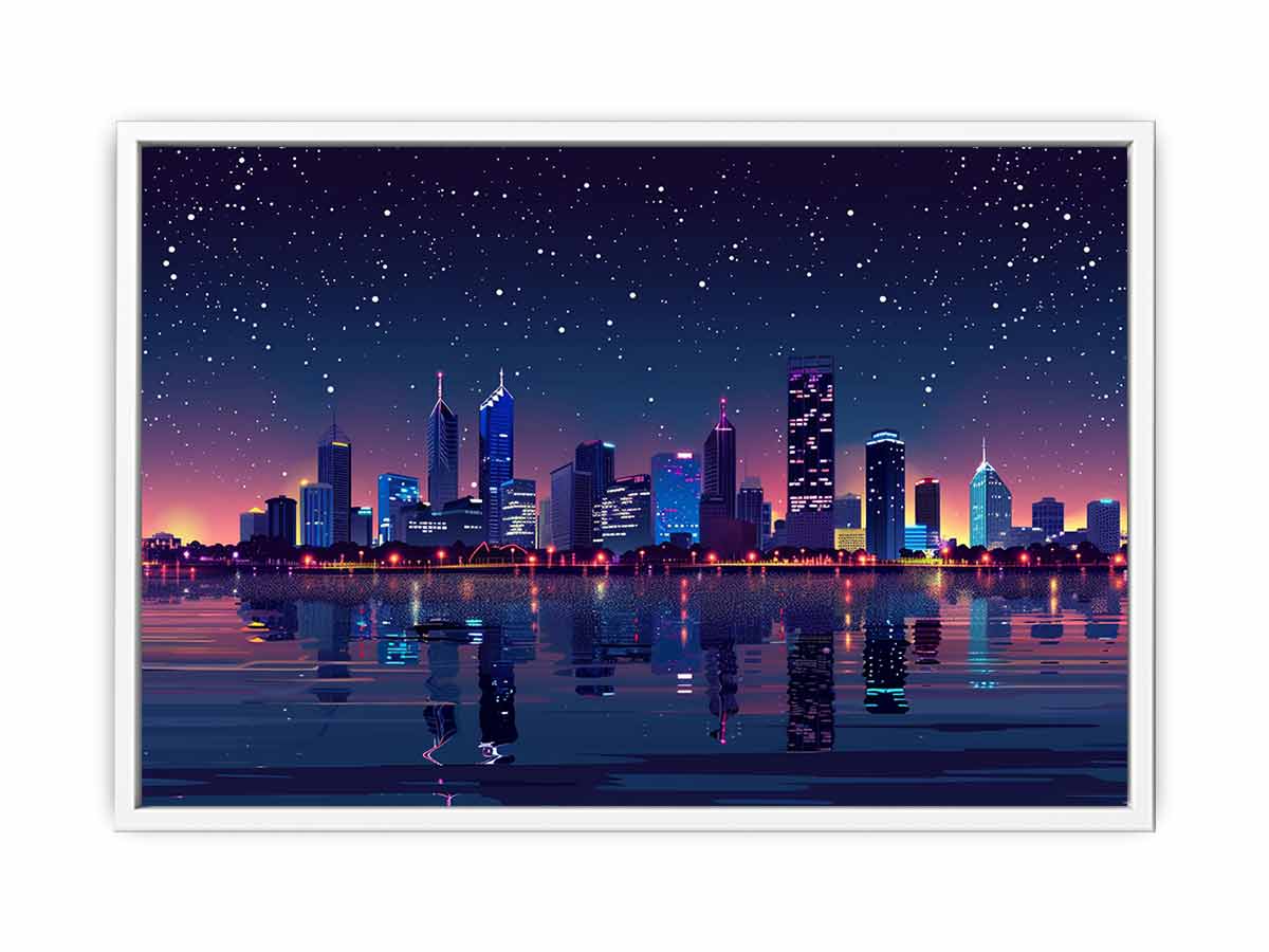 City Night  Skyline Glaxy Canvas Art Print-5