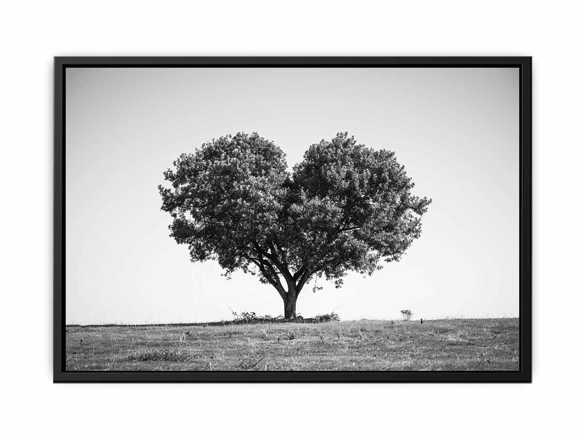 Tree Heart  Black and white Photography Canvas Art Print-4