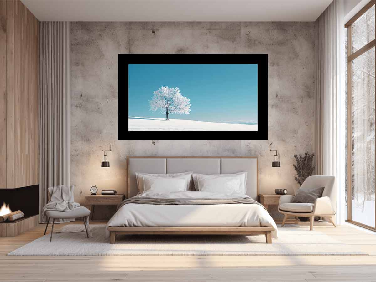 Winter Snow Tree Photography Art   Canvas Art Print-1