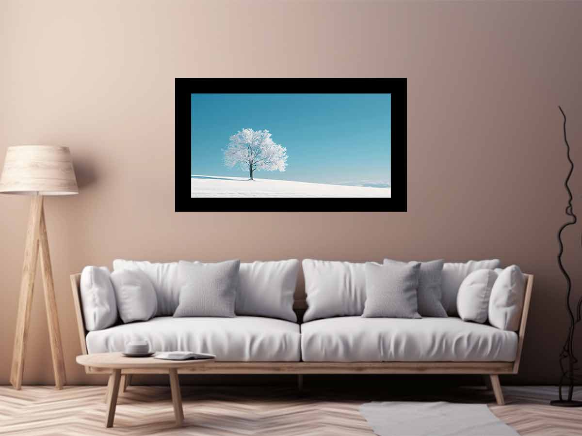 Winter Snow Tree Photography Art   Canvas Art Print-2