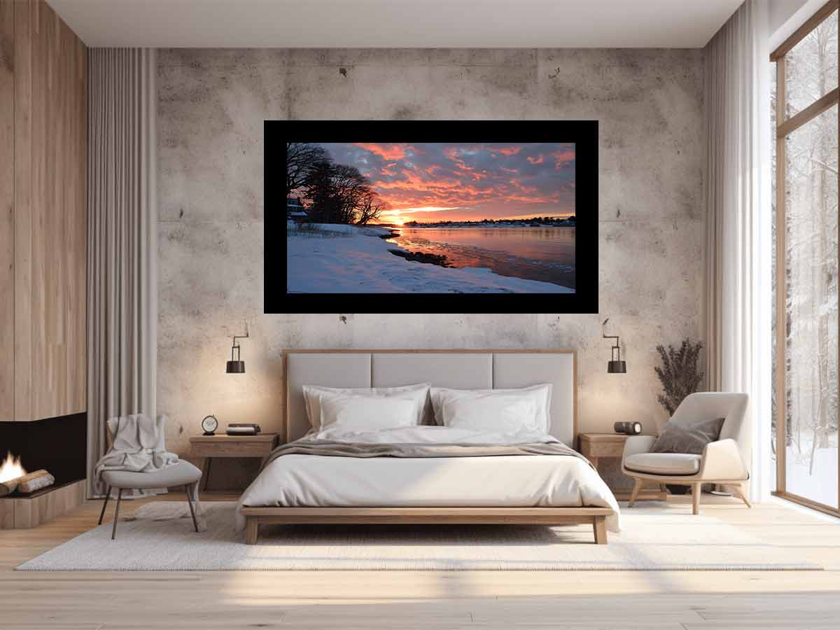 River  Sunset  Canvas Art Print-1