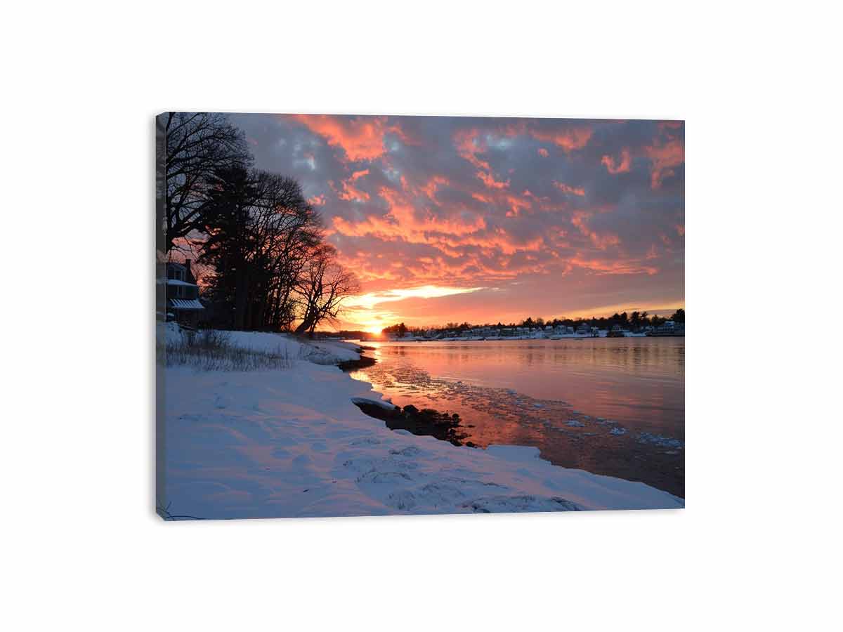 River  Sunset  Canvas Art Print-3