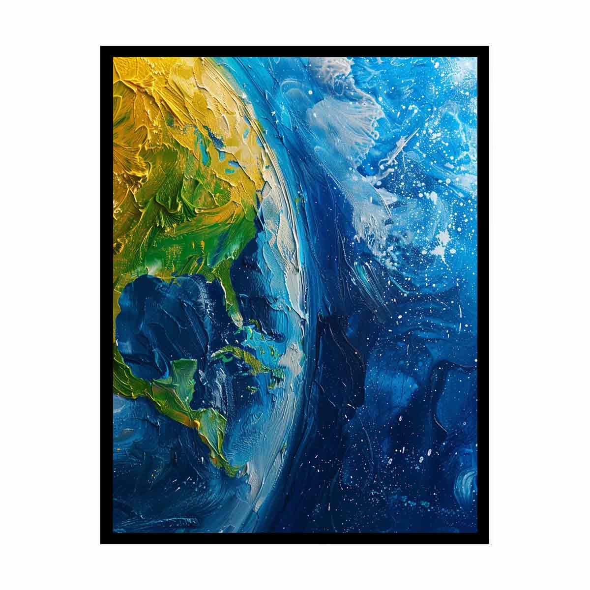Blue Mother Earth painting  Canvas Art Print-4