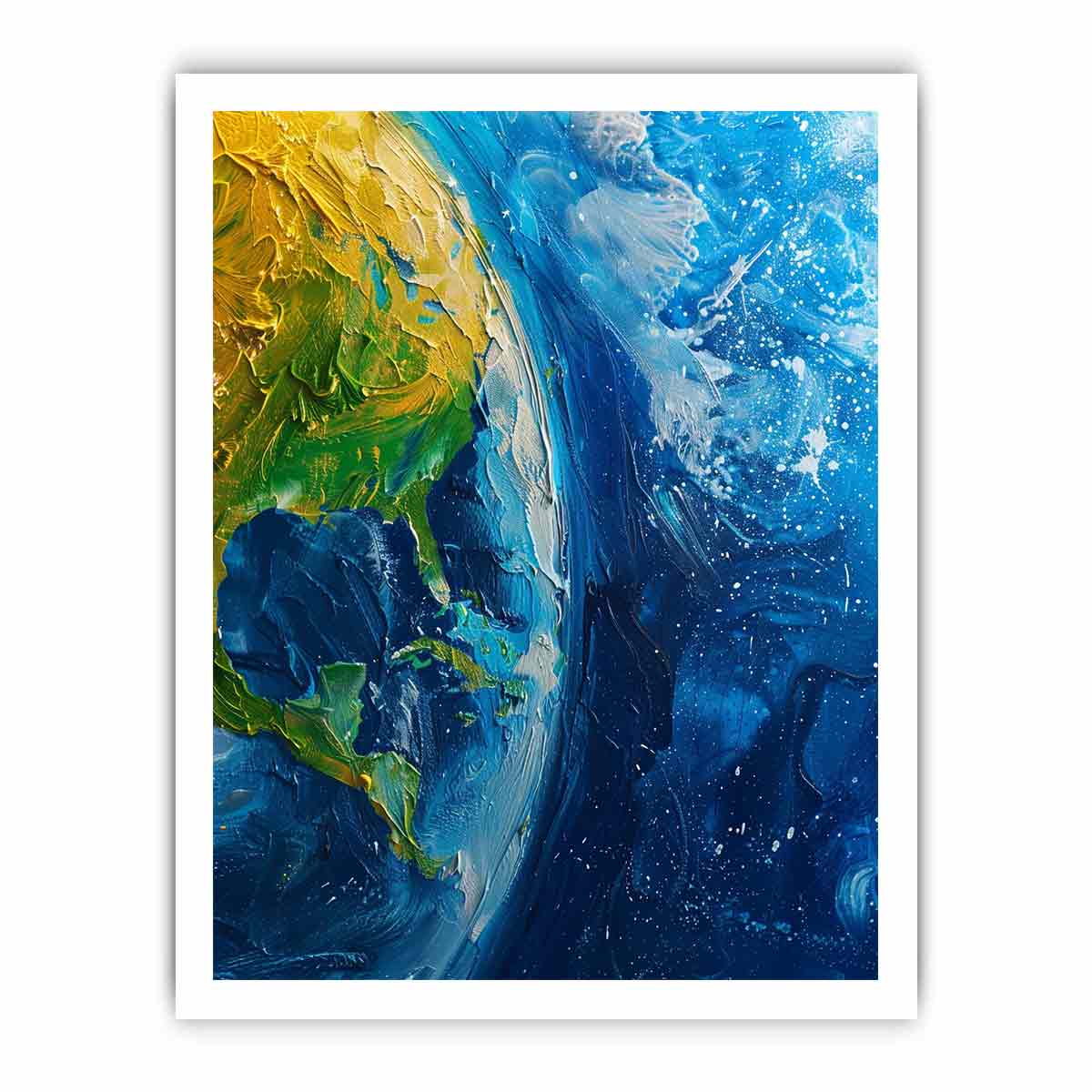 Blue Mother Earth painting  Canvas Art Print-8
