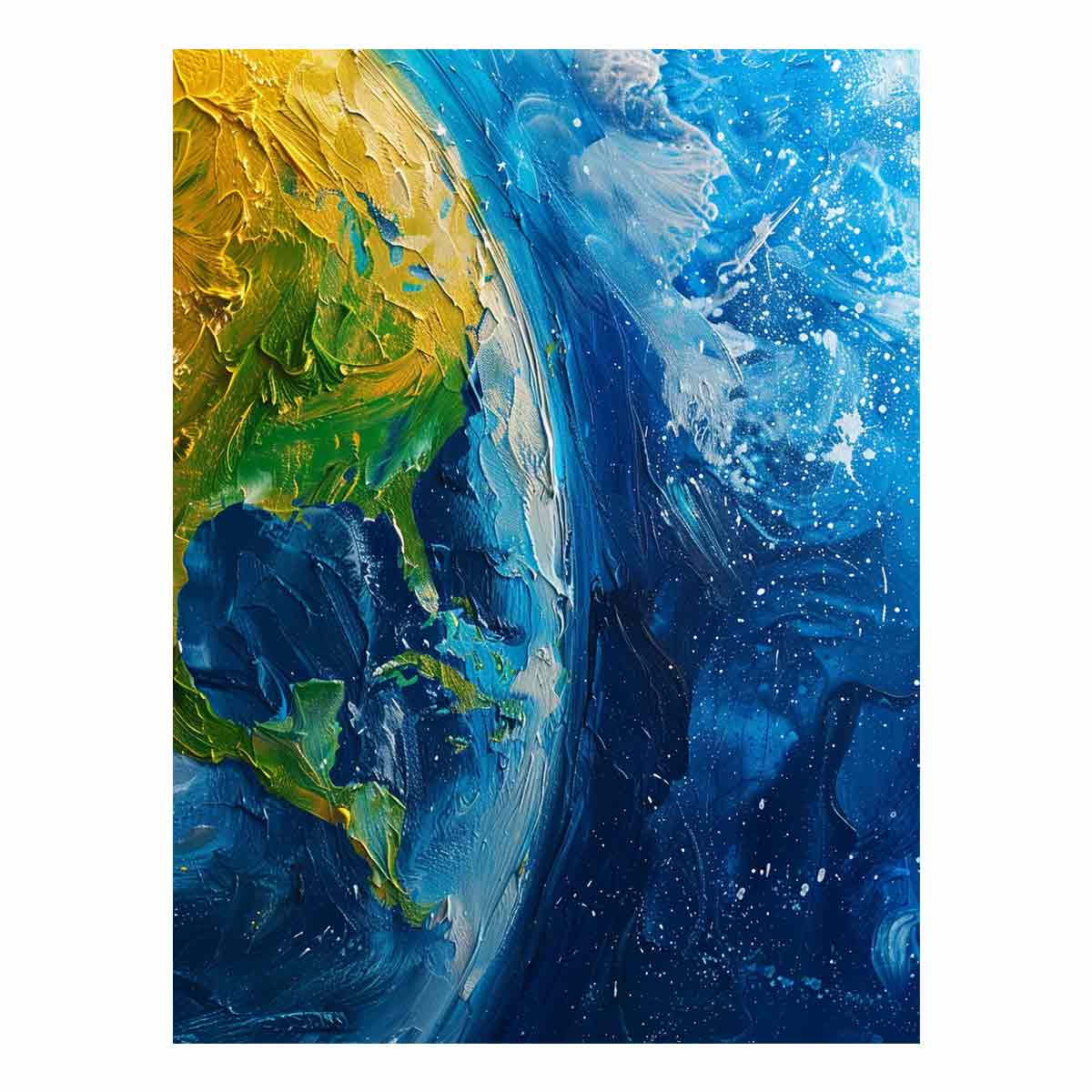 Blue Mother Earth painting  Canvas Art Print-0